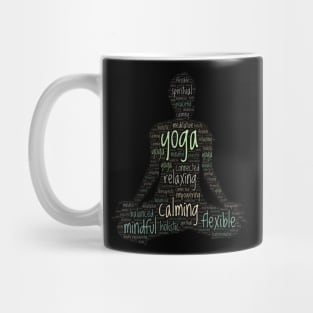 Yoga Wordcloud for Darker Backgrounds Mug